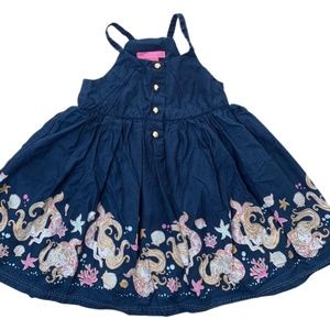 Isaac Mizrahi Toddler Girl Navy A-line Mermaid Beach Summer Dress Size 12M